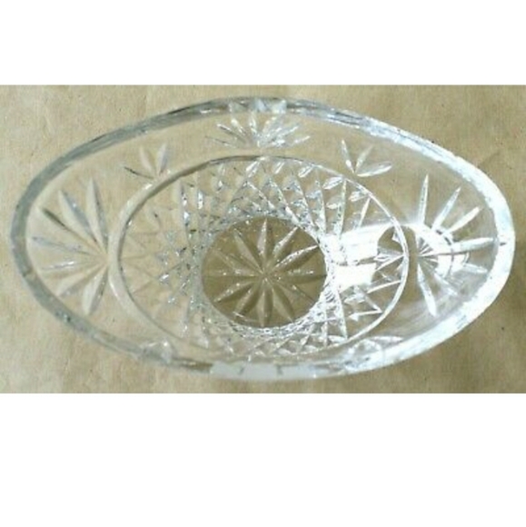 Galway Claddagh Blarney Pattern Oval Crystal Bowl - Picture 6 of 14